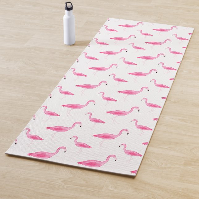 Aquarell-Flamingo-Muster Yogamatte (Beispiel)