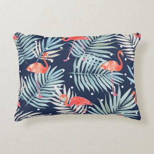 Aquarell Flamingo: Rosa tropische Eleganz. Dekokissen