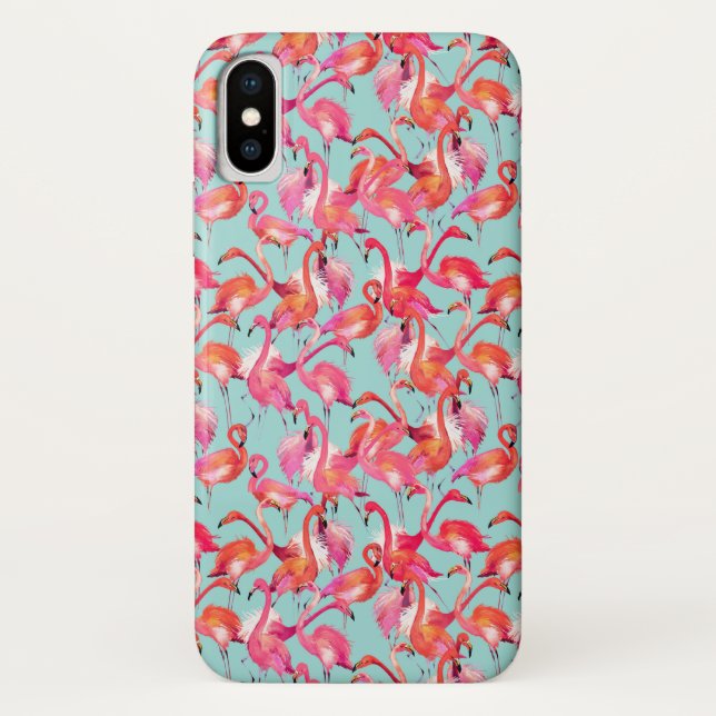 Aquarell-Flamingos erfasst Case-Mate iPhone Hülle (Rückseite)