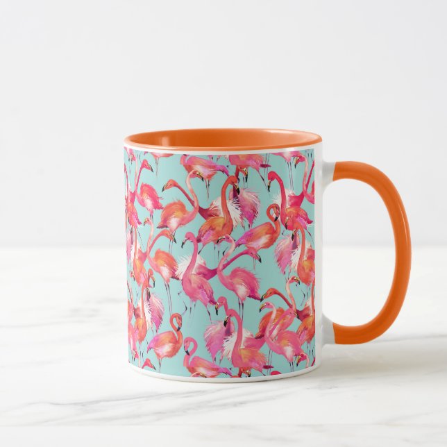 Aquarell-Flamingos erfasst Tasse (Rechts)