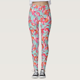 Aquarell-Flamingos erfassten 2 Leggings
