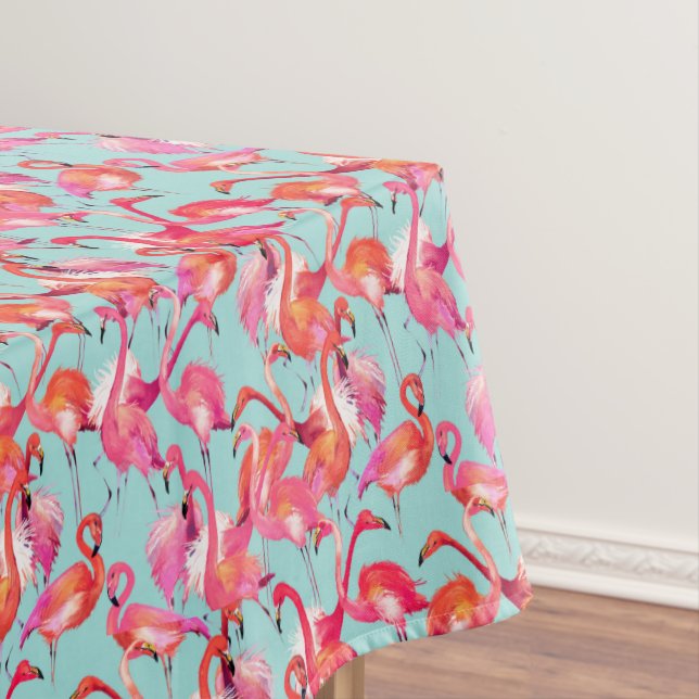 Aquarell-Flamingos erfassten 2 Tischdecke (Beispiel)