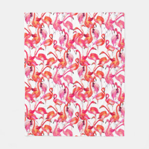 Aquarell-Flamingos in den Aquarellen Fleecedecke