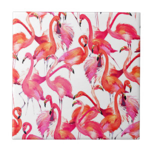 Aquarell-Flamingos in den Aquarellen Fliese