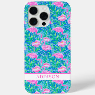 Aquarell-Flamingos mit Monogramm Case-Mate iPhone Hülle