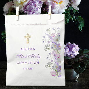 Aquarell Fliederblüten Erstkommunion Geschenktütchen