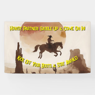 Aquarell fliegender Cowboy Banner