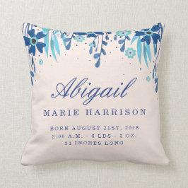 Aquarell Floral Baby Ankündigung Pillow Kissen