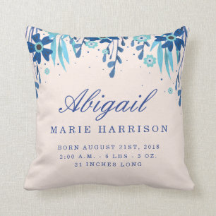 Aquarell Floral Baby Ankündigung Pillow Kissen