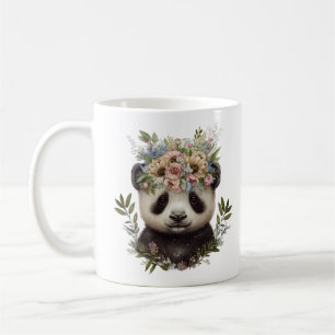 Aquarell Floral Baby Panda Niedlich Kaffeetasse