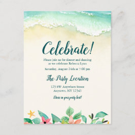 Aquarell Floral Beach Bat Mitzvah Empfang Begleitkarte
