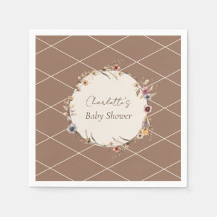 Aquarell Floral Beige Babydusche Napkins Serviette