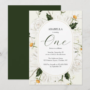 Aquarell Floral Daisis 1. Geburtstag Party Einladung