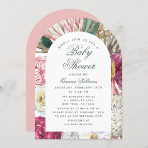 Aquarell Floral Elegante Babydusche Einladung