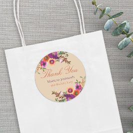 Aquarell Floral Fall Geburtstag Vielen Dank Runder Aufkleber