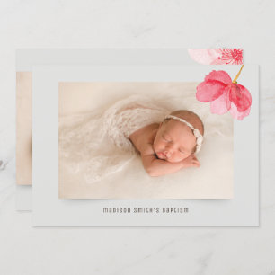 Aquarell Floral Foto Taufe Party Einladung