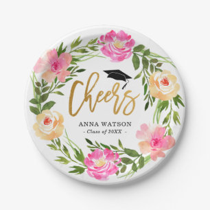 Aquarell Floral Gold Gewürze Custom Abschluss Pappteller