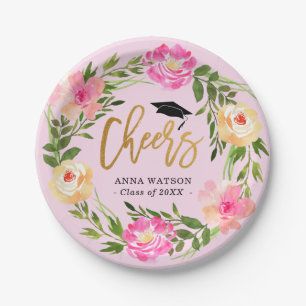 Aquarell Floral Gold Gewürze Custom Abschluss Pappteller