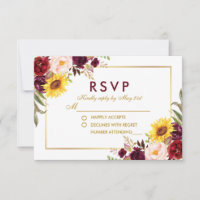 Aquarell Floral Gold Wedding Burgundy