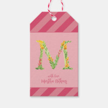Aquarell Floral 'M' Monogram Fevor Tag