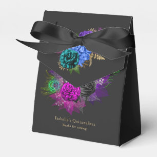 Aquarell Floral Mardi Gras Quinceañera Geschenkschachtel