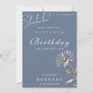 Aquarell Floral Moderne Elegante Überraschungs-Geb Einladung