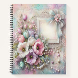 Aquarell Floral Pastel Calico Spiral Notebook Notizbuch