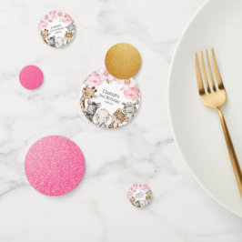 Aquarell Floral Safari Tiere Peony Birthday Konfetti