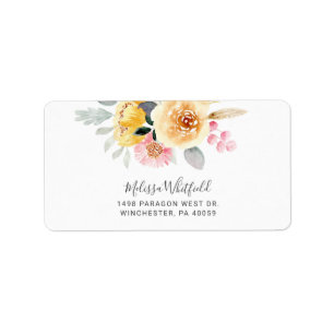 Aquarell Floral Schrift Rücksendeadresse Adressaufkleber