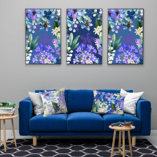 Aquarell florale botanische Foliage Grün Poster