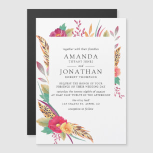 Aquarell Florale Safari-Hochzeit Magneteinladung