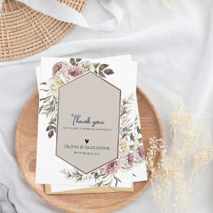 Aquarell Floraler Bogen Hochzeit Danke schön Postkarte
