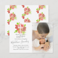 Aquarell Florals Rosa Blush Taufe Dedication