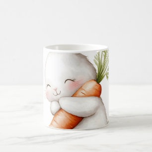 Aquarell Fluffiger Hase Karotten Liebe Kaffeetasse
