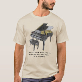 Aquarell-Flügel-Illustration Chopin-Zitat T-Shirt