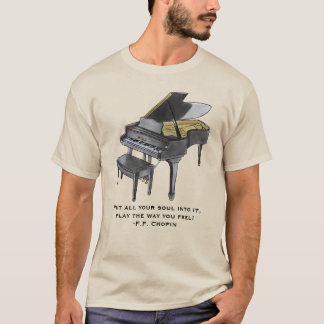Aquarell-Flügel-Illustration Chopin-Zitat T-Shirt