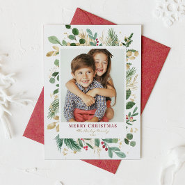 Aquarell & Foil Winter Grüne Foto Weihnachten