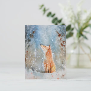 Aquarell Fox Weihnachtskarte Postkarte