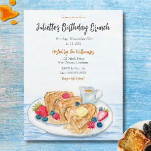 Aquarell-Französisch Toast Geburtstags-Brunch-Einl Postkarte