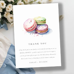 Aquarell-französische Macarons Bäckerei Brautparty Dankeskarte