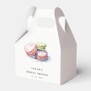 Aquarell-französische Macarons Bäckerei Brautparty Geschenkschachtel