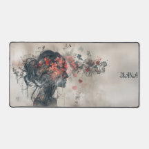 Aquarell-Frau-Silhouette mit Herzen
