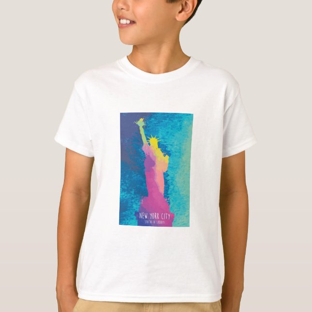 Aquarell-Freiheitsstatue T-Shirt (Vorderseite)