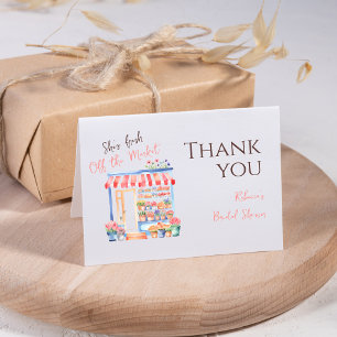 Aquarell Frisch Vom Markt Florale Brautparty Dankeskarte