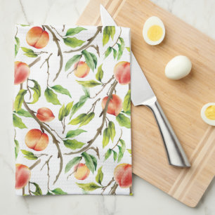 Aquarell Frische Pfirsich Geschirrtuch