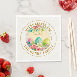 Aquarell Frohe Ostern Floral - Ei Rose Serviette