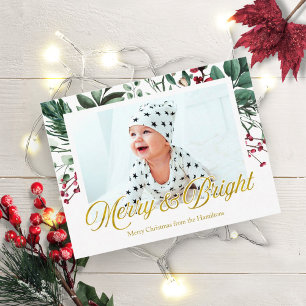Aquarell Frohe und helle Weihnachtsfoto Postkarte