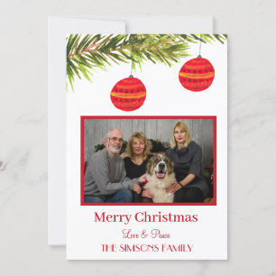 Aquarell Frohe Weihnachten Baum Familienfoto
