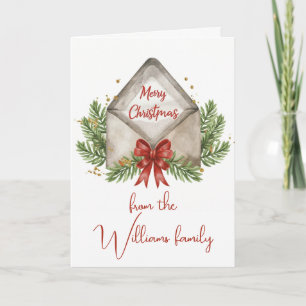 Aquarell-Frohe-Weihnachten-Umschlag Feiertagskarte