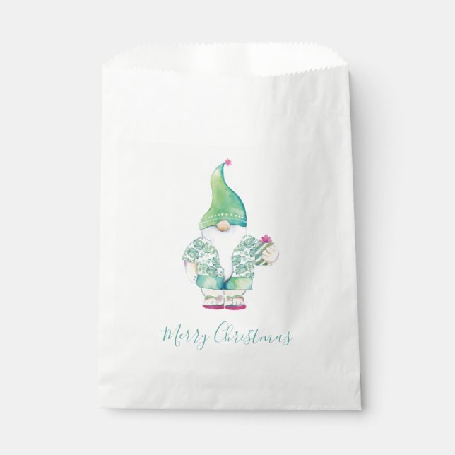 Aquarell Frohe Weihnachts-Candy Favor Tasche Geschenktütchen (Vorderseite)